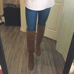 DV Cognac Over the Knee Heeled Boots